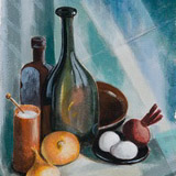 "Два подхода к предмету I", литая бумага,масло, 45*65 см, 2010г. "Two approaches to the subject I", paper, oil, 45*65сm, 2010